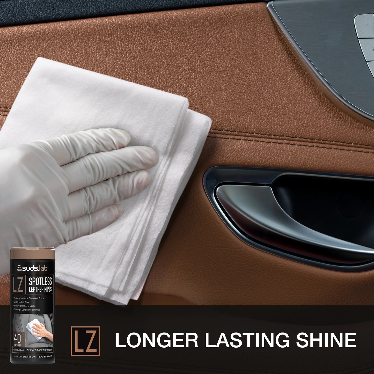 Suds Lab LZ Spot-Less Leather Vehicle Wipes (40 Count)