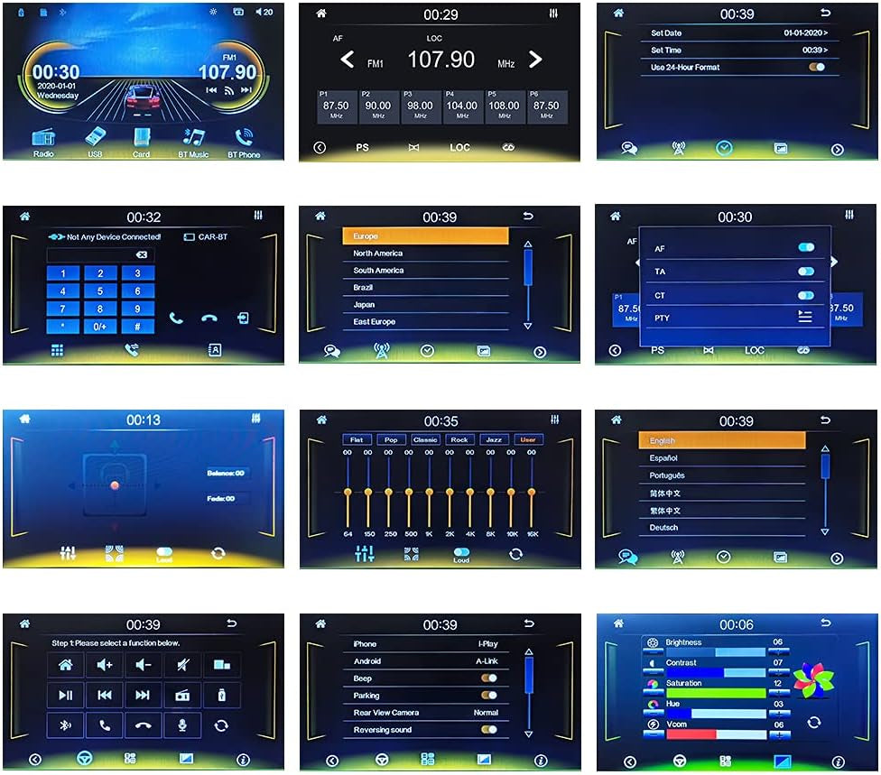 Single Din Car Stereo with Carplay Android Auto 7’’ HD Retractable Touch Screen Car MP5 Player Support Bluetooth FM Radio Mirror Link Car Multimedia Player with Rear View Camera SWC USB TF Card Aux-In