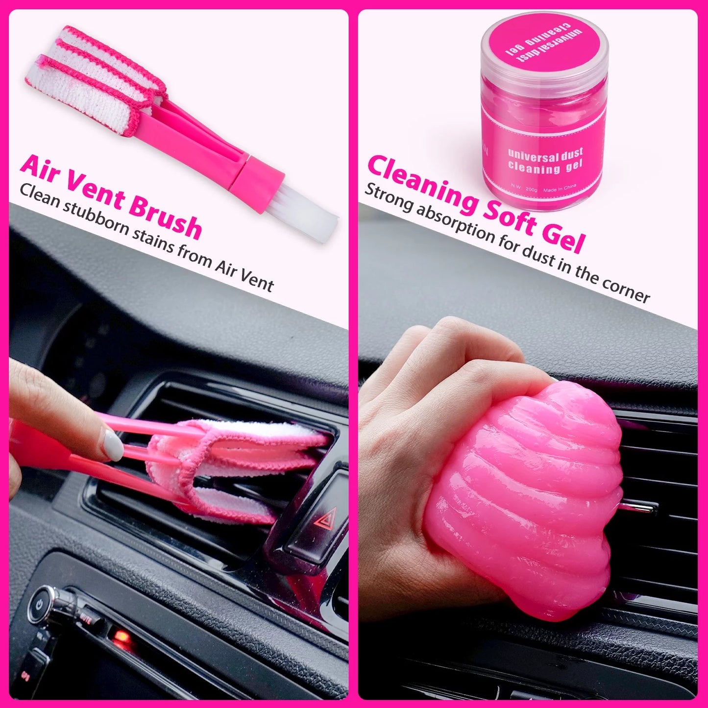 Pink Portable Vacuum Kit, Car Cleaning Kit with 8000PA Cordless Rechargeable Handheld Vacuum Cleaner,Car Interior Detailing Brush Set, Car Accessories for Cleaning, Gift for Women
