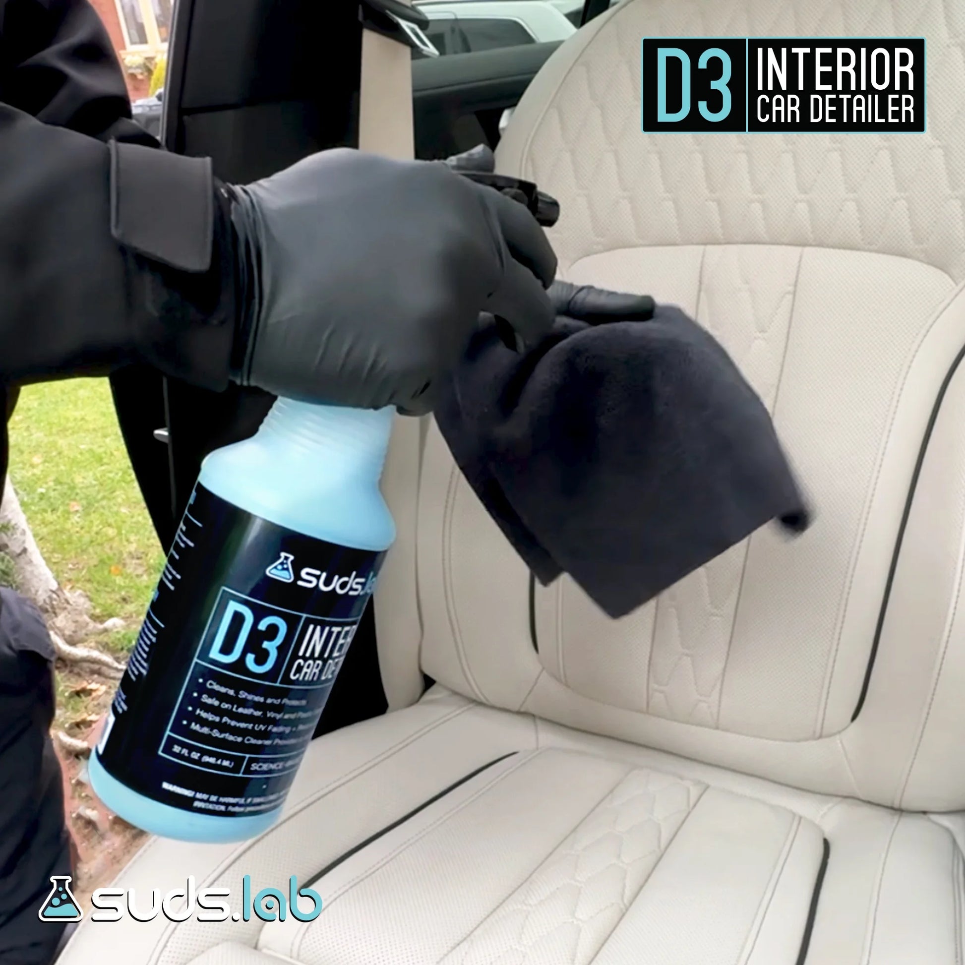Suds Lab D3 Interior Car Detailer, 32 Oz. Bottle