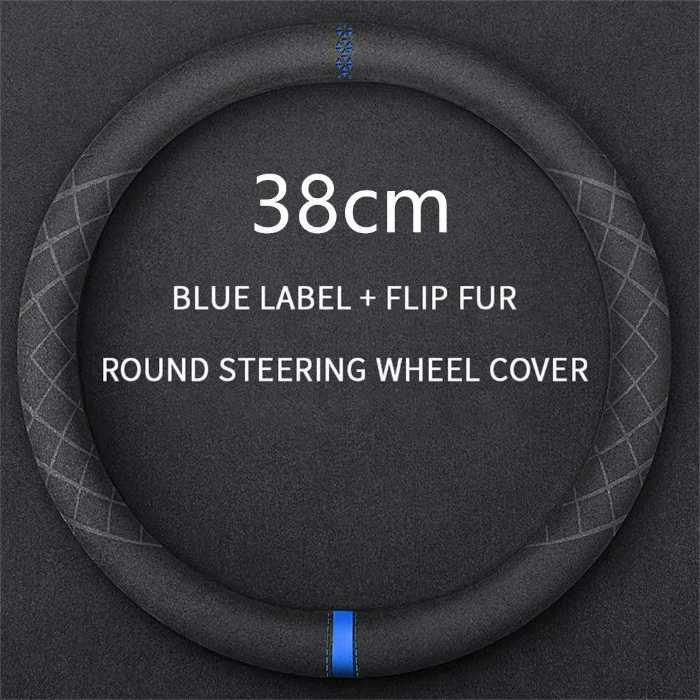 Car Steering Wheel Cover Suede Steering Wheel Covers 38CM Universal Car Interior Accessories Braiding Cover for Steering Wheel