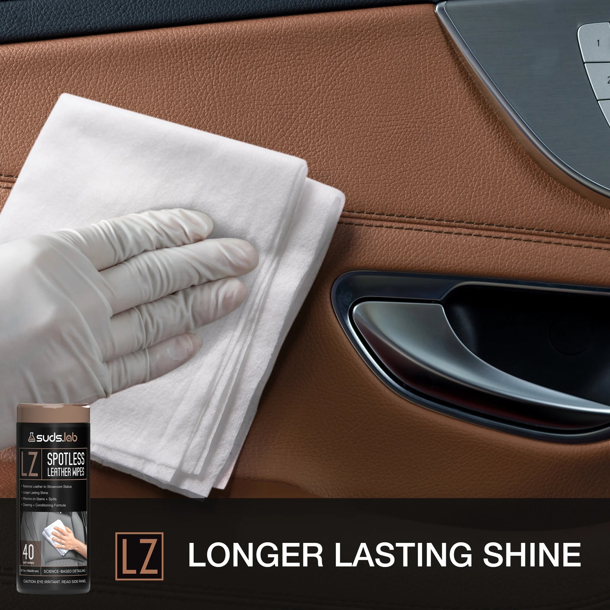 Suds Lab LZ Spot-Less Leather Vehicle Wipes (40 Count)