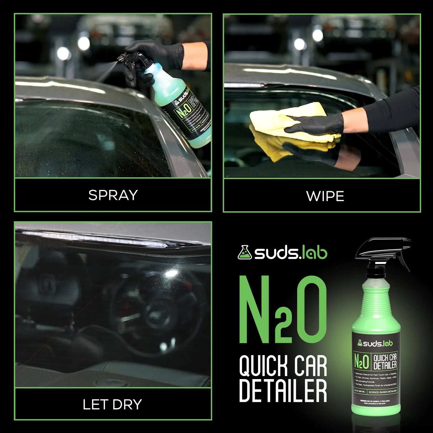 Suds Lab N2O Quick Car Detailer - 32 Oz Bottle
