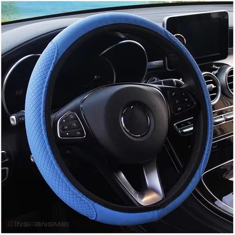 37-39Cm Car Steering Wheel Cover Skidproof Auto Steering- Wheel Cover Anti-Slip Embossing Leather Car-Styling Car Accessories