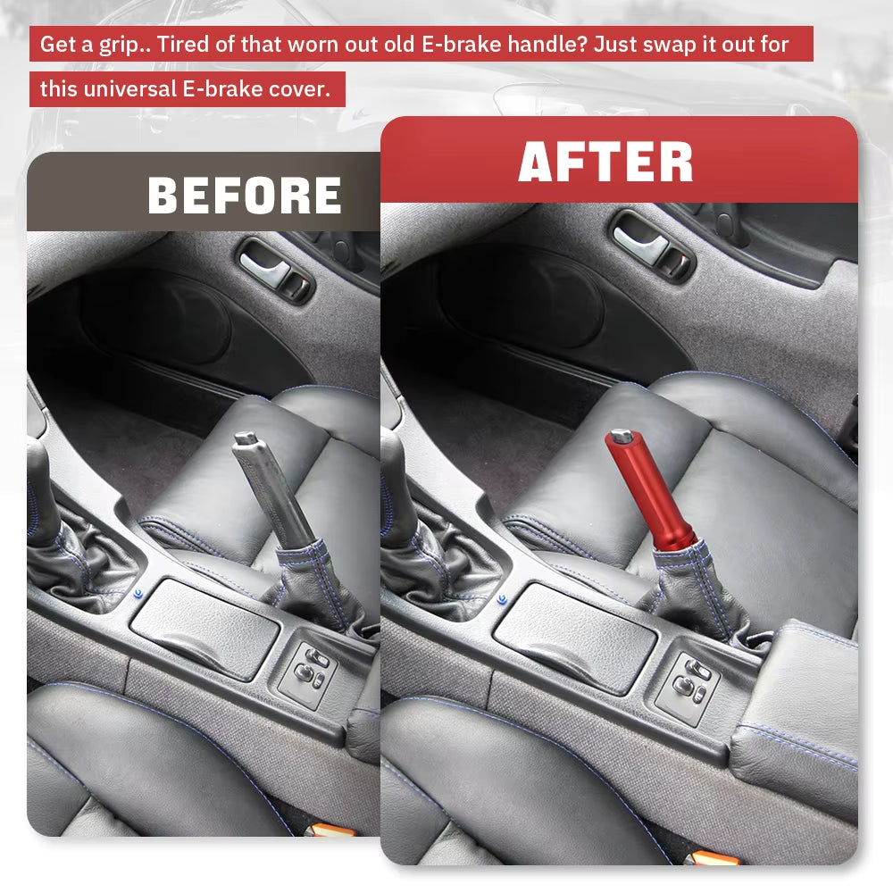 Hypertune - Universal Auto Car Aluminum Hand Brake Sleeve Handbrake Handle Hand Protector Cover with  STICKER HT-HBC11