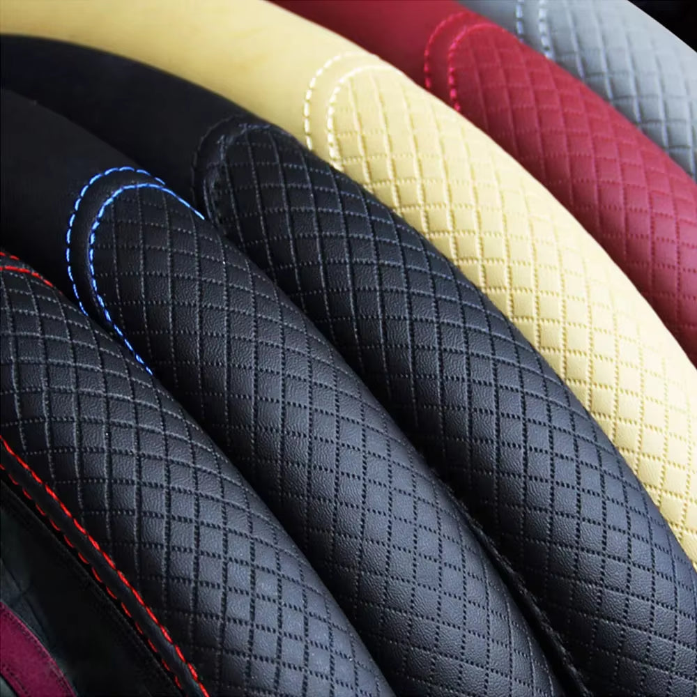 37-39Cm Car Steering Wheel Cover Skidproof Auto Steering- Wheel Cover Anti-Slip Embossing Leather Car-Styling Car Accessories