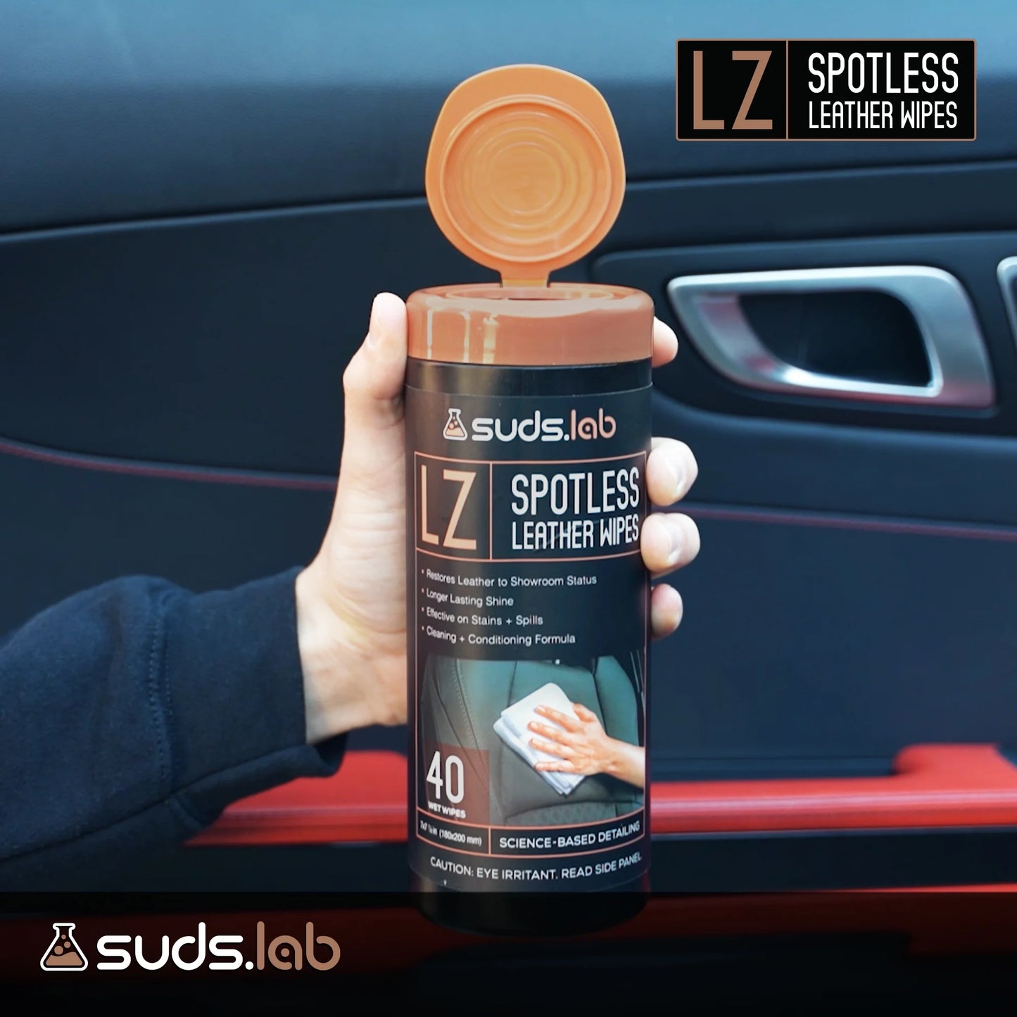Suds Lab LZ Spot-Less Leather Vehicle Wipes (40 Count)