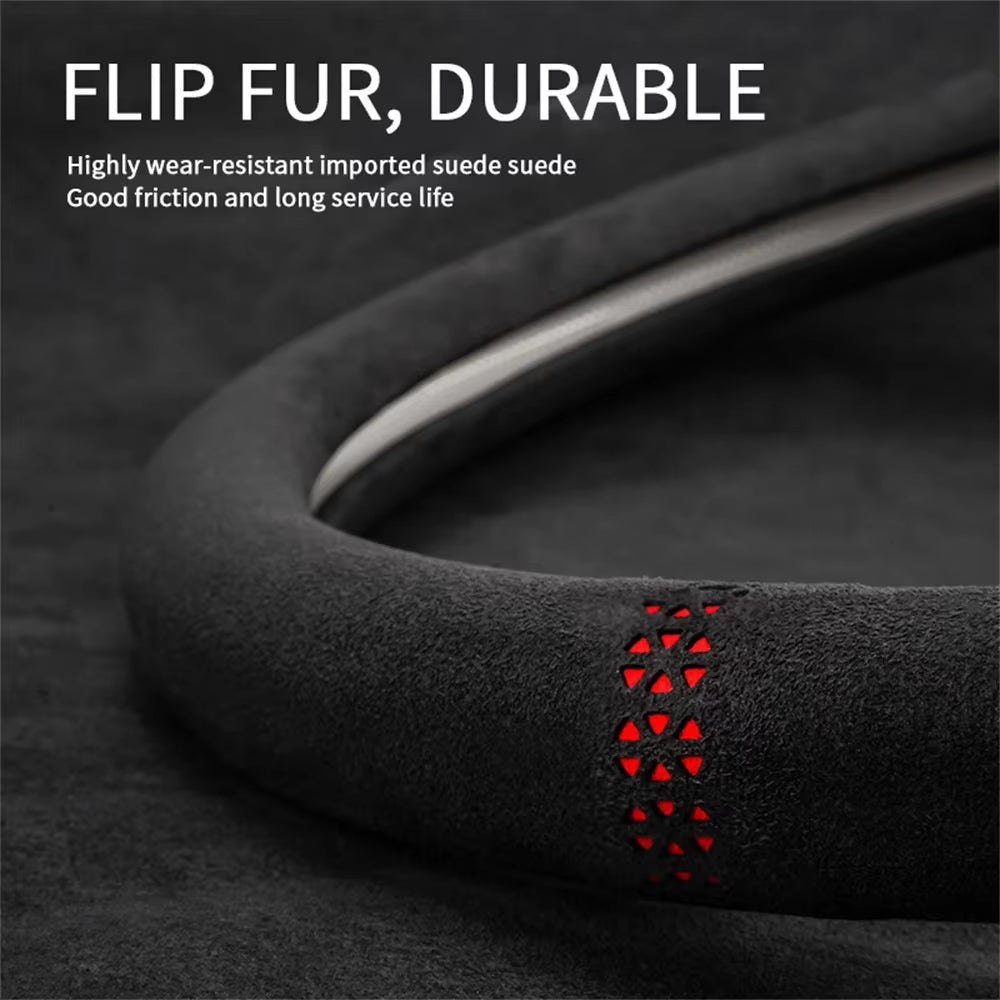 Car Steering Wheel Cover Suede Steering Wheel Covers 38CM Universal Car Interior Accessories Braiding Cover for Steering Wheel