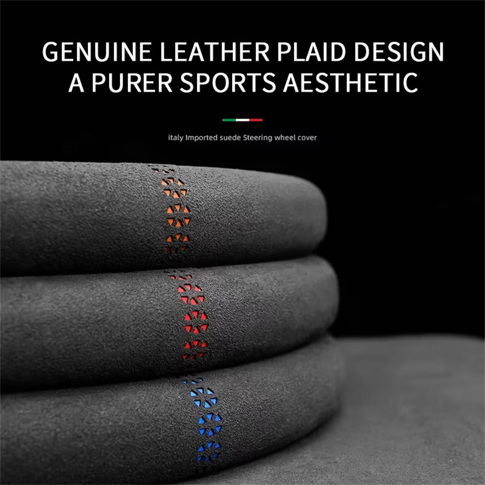Car Steering Wheel Cover Suede Steering Wheel Covers 38CM Universal Car Interior Accessories Braiding Cover for Steering Wheel