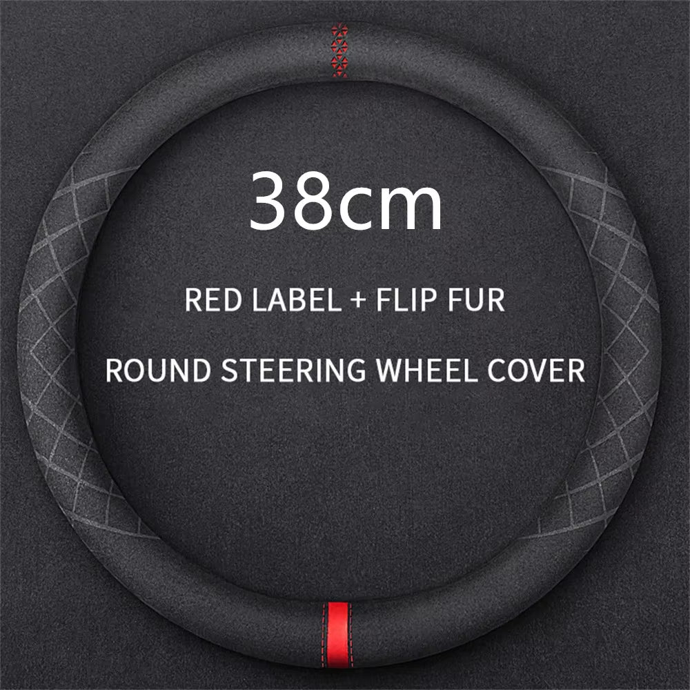 Car Steering Wheel Cover Suede Steering Wheel Covers 38CM Universal Car Interior Accessories Braiding Cover for Steering Wheel