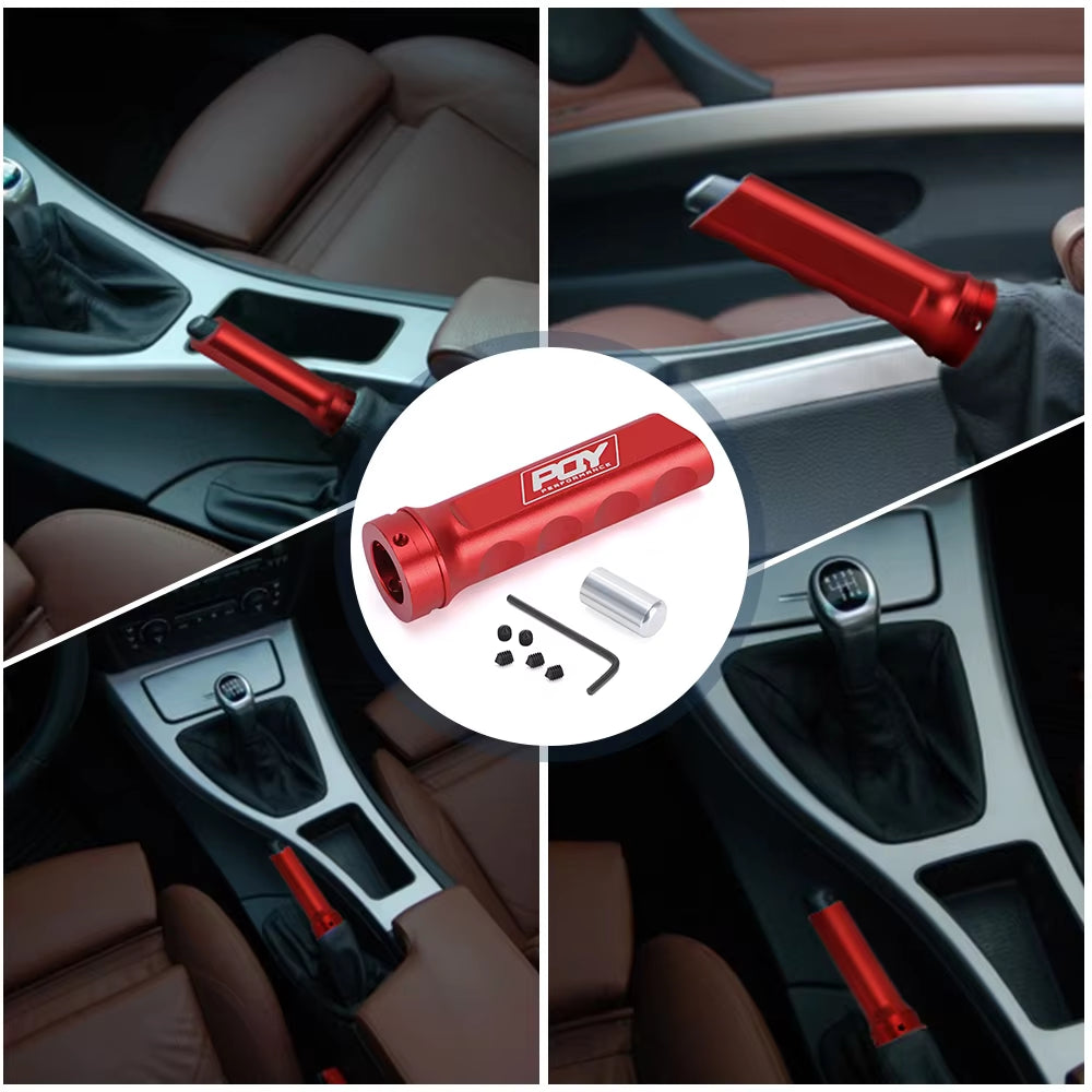 Hypertune - Universal Auto Car Aluminum Hand Brake Sleeve Handbrake Handle Hand Protector Cover with  STICKER HT-HBC11